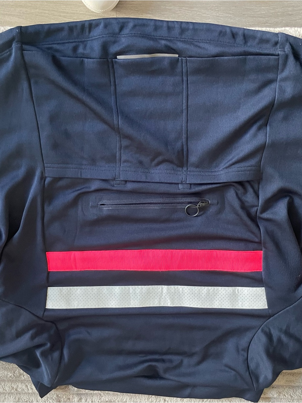 Rapha navy cycling jersey with white and bright pink stripes - Picture 6 of 8